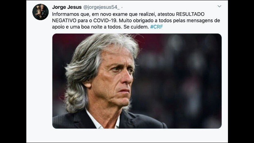 Coronavirus, Flamengo: Jorge Jesus negativo al terzo test