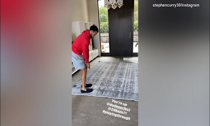Curry, che colpo a golf!