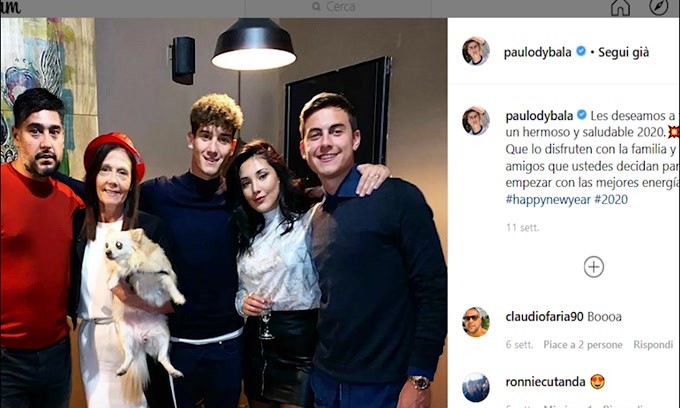 Coronavirus, Dybala positivo: la sua famiglia è in isolamento