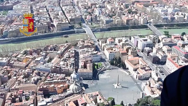 Roma deserta vista dall'alto