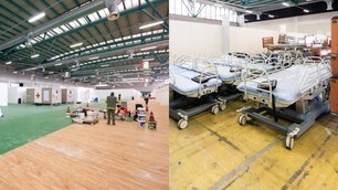 Coronavirus, lavori in corso per il nuovo ospedale alla Fiera di Bergamo