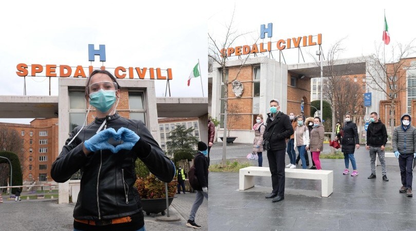 Coronavirus, i medici venuti dall'Albania al Spedali Civili di Brescia