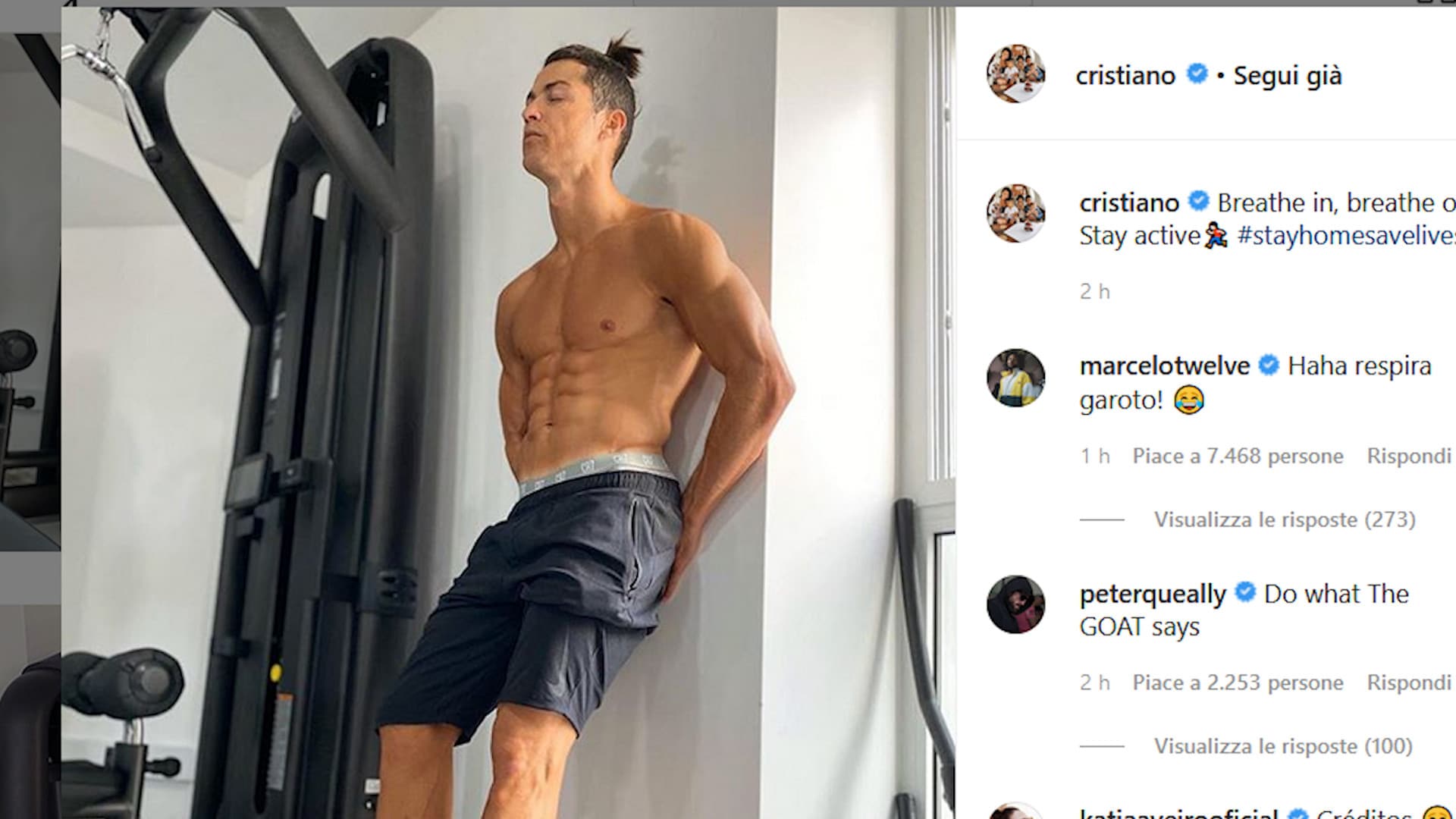 Juve, Ronaldo lavora in palestra
