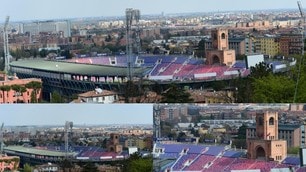 Coronavirus, Serie A ferma: ecco le foto del Dall'Ara completamente vuoto