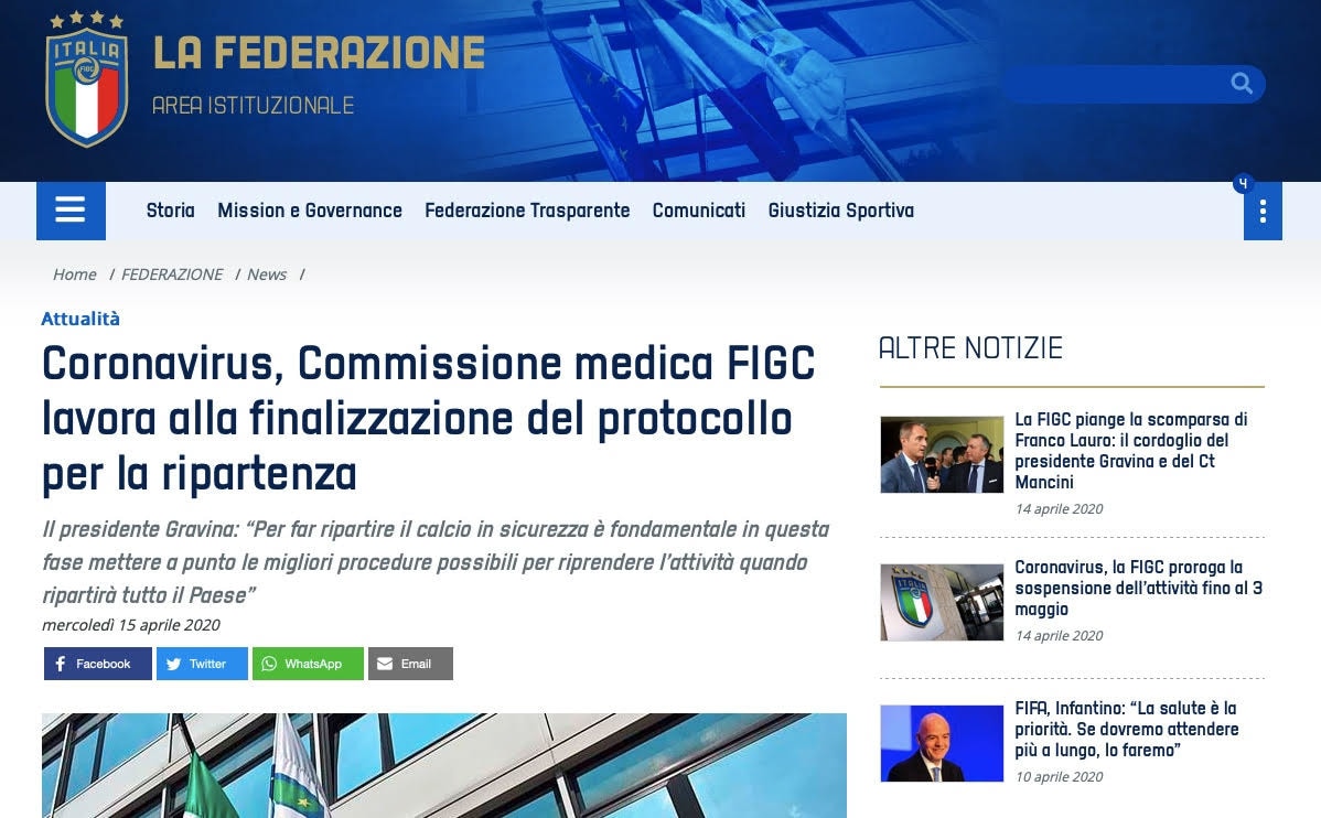 Figc, ripartenza a tre velocità