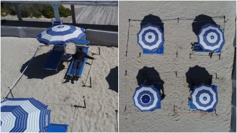 Coronavirus, vacanze al mare: ombrelloni così?