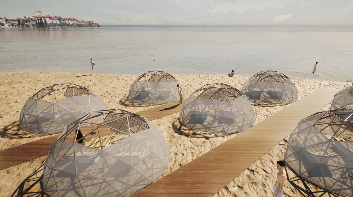 Coronavirus, al mare con le cupole in bamboo: altra folle idea per l'estate