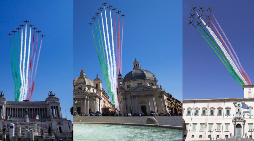 Roma, lo spettacolo delle Frecce tricolori
