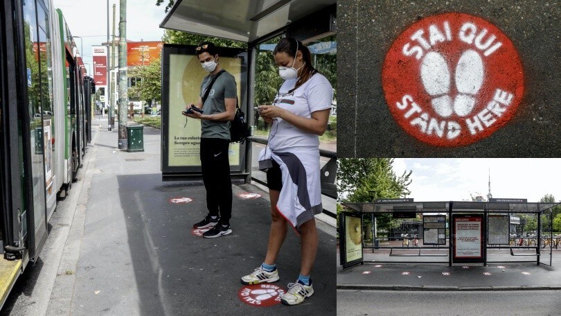 Coronavirus, a Milano si prende il bus così