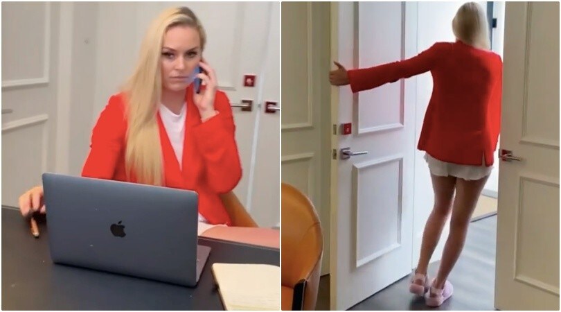 L'ironia della Vonn in quarantena: riunione senza pantaloni