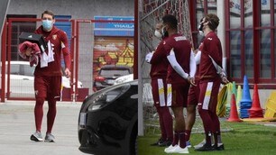 Torino, primo giorno di allenamenti: Belotti e compagni con la mascherina
