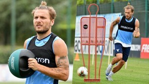 Lazio, esercizi e corsa a Formello. E Immobile ha di nuovo il codino