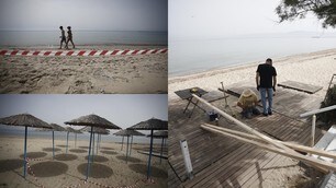 Coronavirus, ultimi lavori in Grecia prima della riapertura delle spiagge