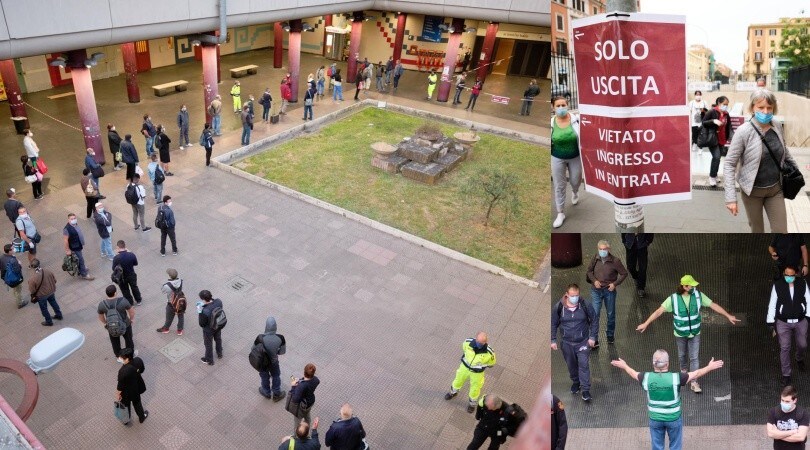 Roma, controlli del flusso e file ordinate in metropolitana