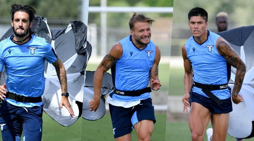 Lazio, che grinta in allenamento! Inzaghi fa volare tutti con il 'paracadute'