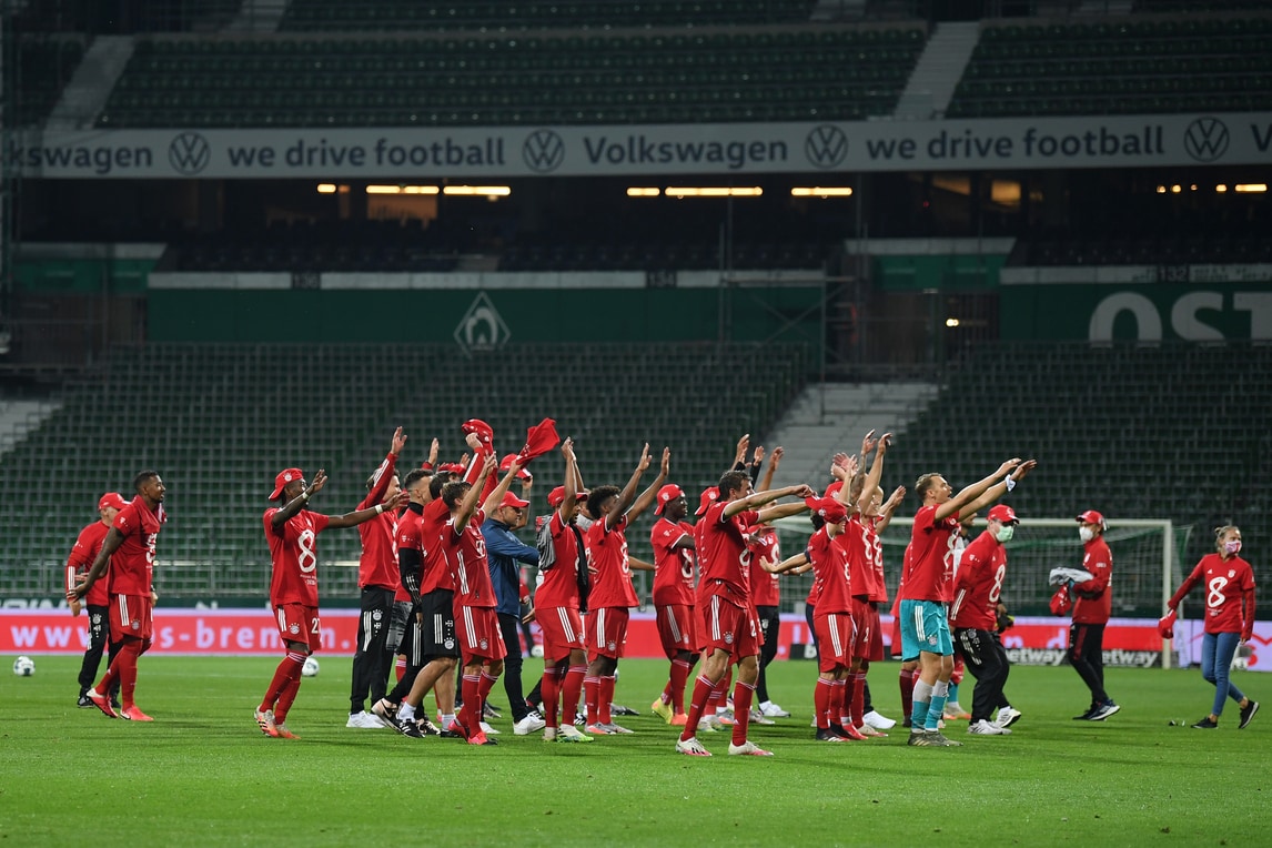 Il Bayern Monaco festeggia il titolo senza tifosi
