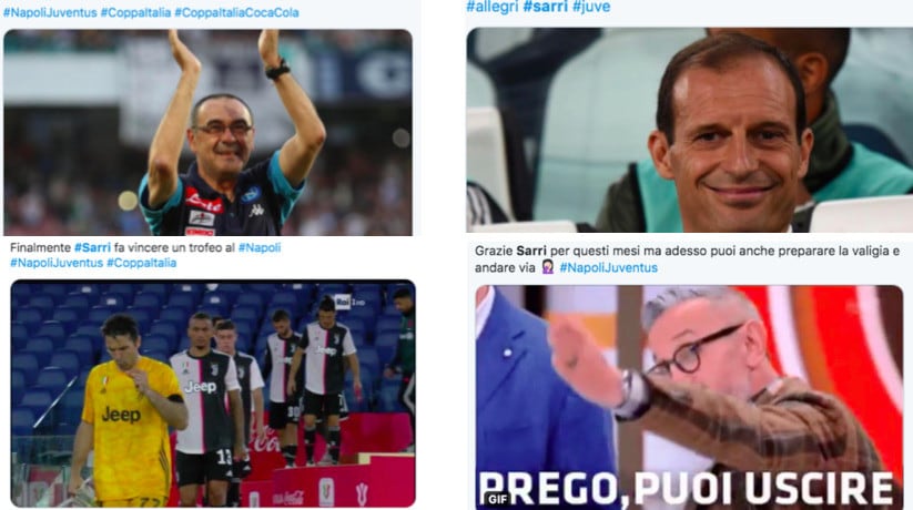 Juve ko con il Napoli, Sarri bersagliato sui social network