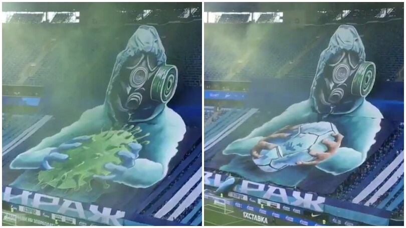 Dal Coronavirus al calcio: Zenit, super coreografia