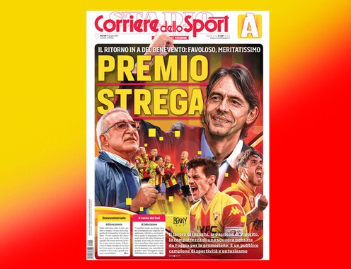 La Prima Pagina Del Corriere Dello Sport Per Celebrare Il Benevento Che Torna In Serie A