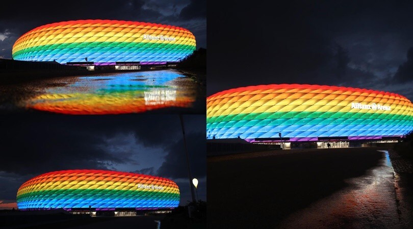 L'Allianz Arena si illumina, che spettacolo a Monaco di Baviera!