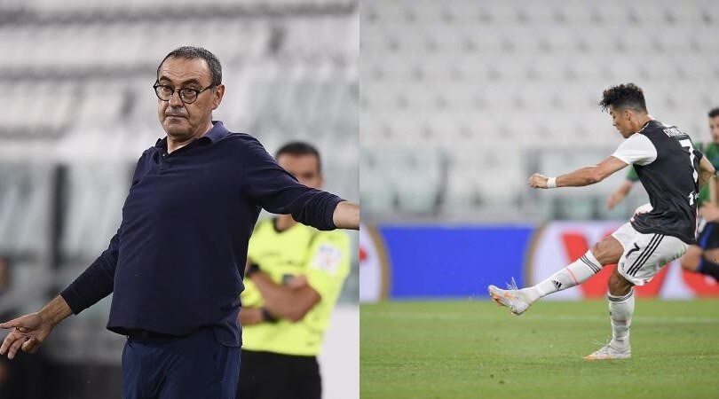 Ronaldo salva la Juve con l’Atalanta: la tensione di Sarri