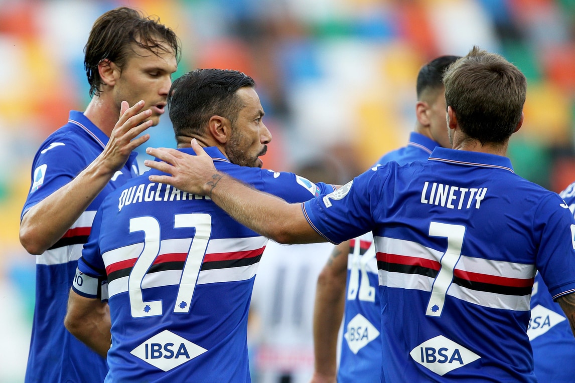 Quagliarella torna e segna: la Sampdoria aggancia l’Udinese