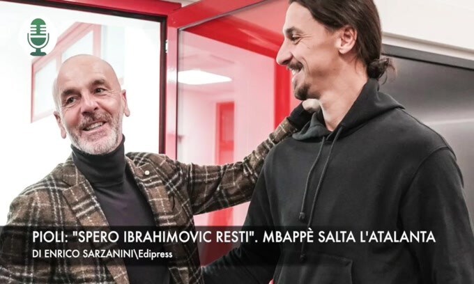 Pioli: “Spero Ibrahimovic resti”. Mbappè, niente Atalanta