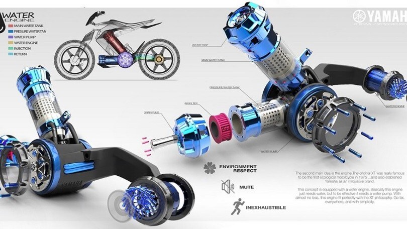 Yamaha XT 500 H2O Concept: la moto alimentata ad acqua