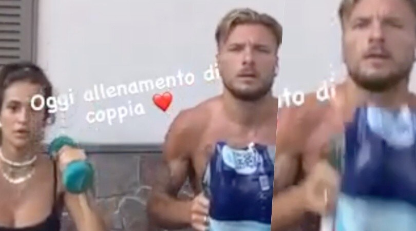 Lazio, la fatica di Immobile in vacanza: allenamento speciale con Jessica