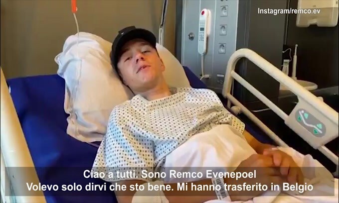 Il saluto di Evenepoel: "Sto bene. Grazie per i messaggi"