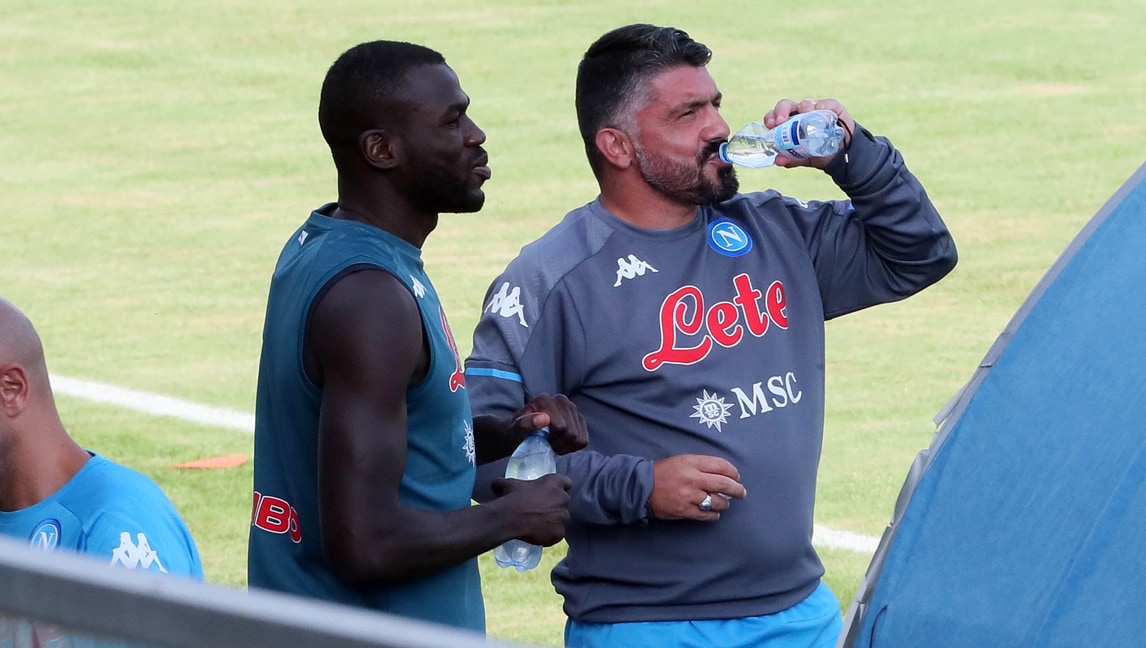 Gattuso prepara Cagliari-Napoli: Demme parzialmente in gruppo, palestra per Koulibaly