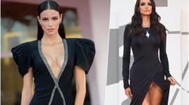 Sofia Resing, scollatura e spacco illegali a Venezia