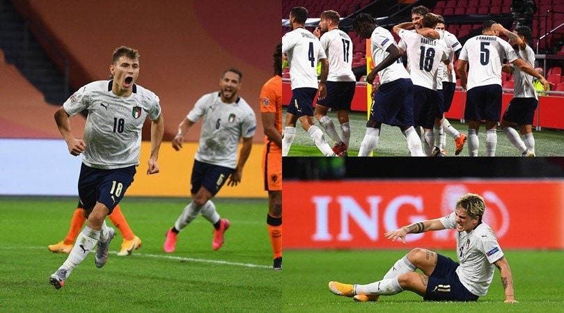 Barella manda l'Italia in testa al girone. Ansia Zaniolo