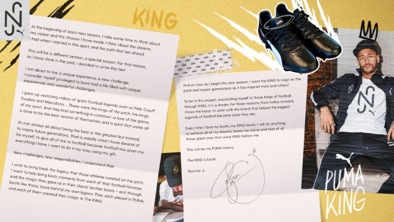 "The king is back": PUMA e Neymar jr insieme per lungo tempo