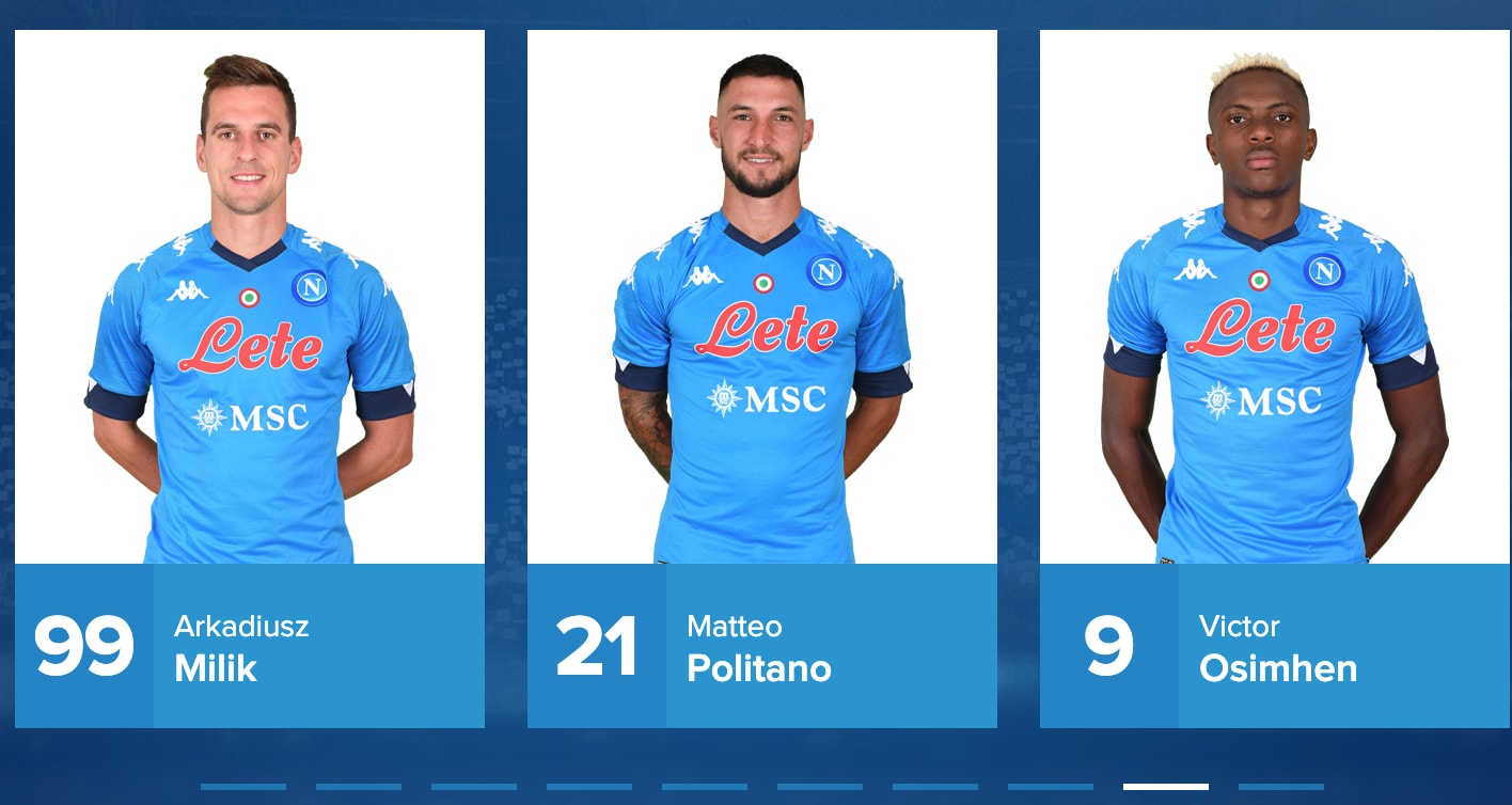Il Napoli dà i numeri: la 9 a Osimhen, c'è anche Milik