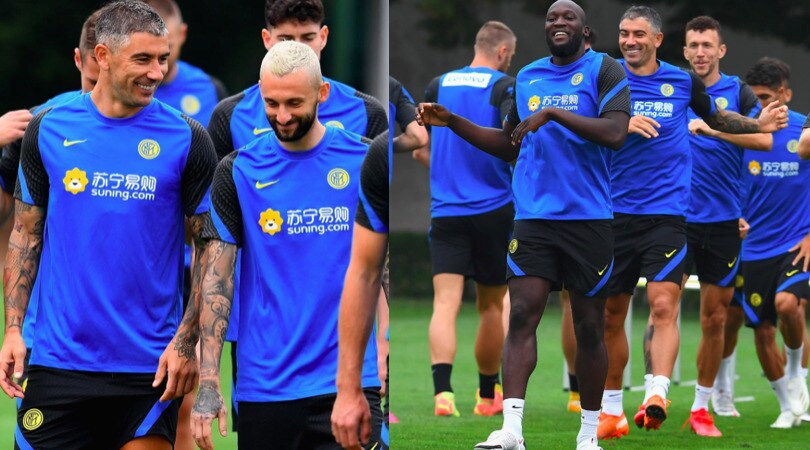 Inter, clima disteso in allenamento: quanti sorrisi