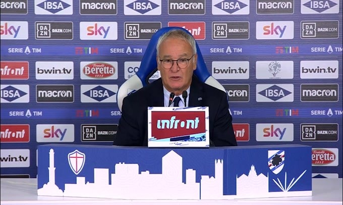 Ranieri: "Quagliarella arrabbiato per il cambio? Dispiaciuto.."