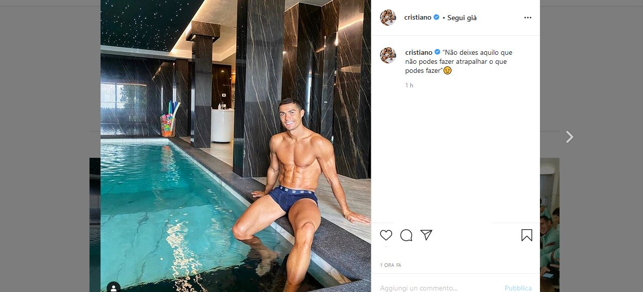 Juve, CR7: quarantena con il sorriso