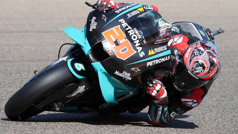 Gp Aragon: Morbidelli vola nelle libere 3, Quartararo cade e serve la barella