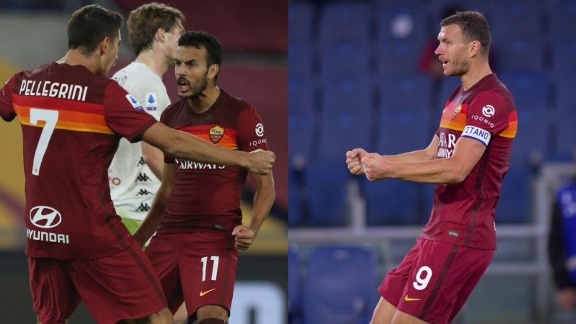 Doppio Dzeko e standing ovation per Pedro: manita Roma al Benevento