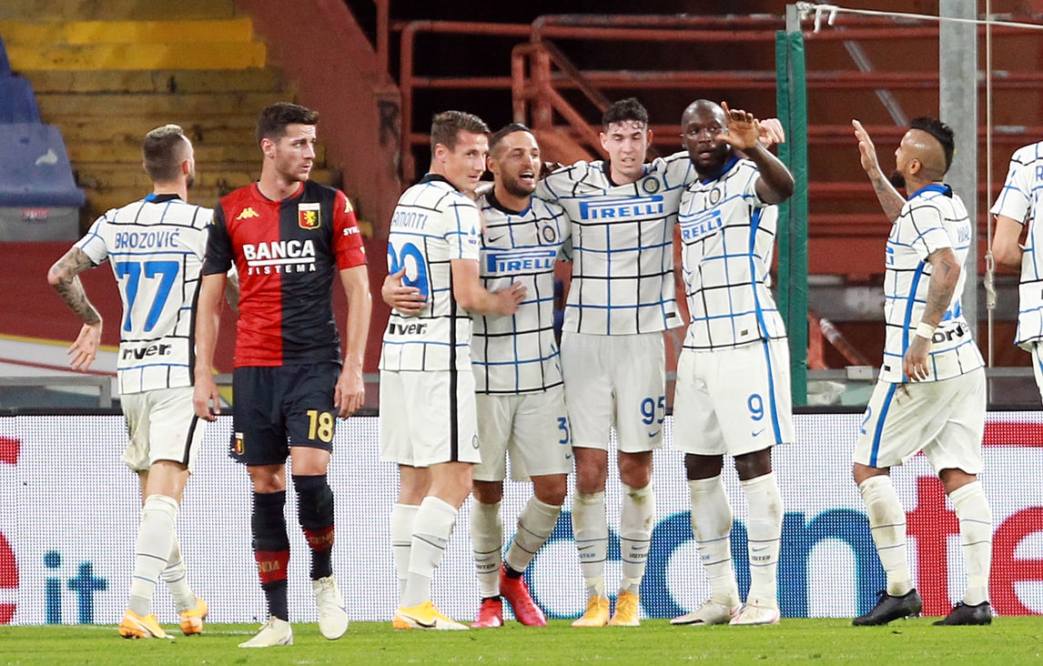 Segna sempre Lukaku: l'Inter vince a Genova, in gol anche D'Ambrosio