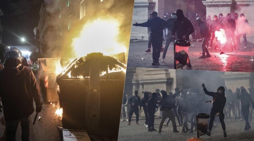 Scontri a Roma a Piazza del Popolo: cariche della polizia e bombe carta
