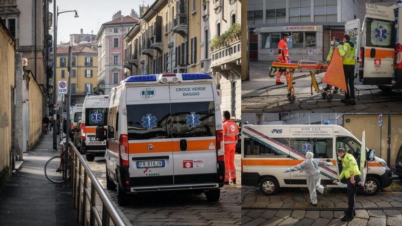 Coronavirus, ambulanze in coda al Pronto Soccorso del Fatebenefratelli