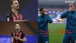 Ibrahimovic, siparietto con Calhanoglu: “Non ho deciso se farti tirare le punizioni“