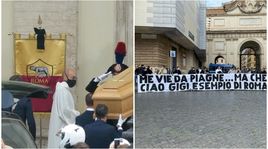 Funerali Gigi Proietti, il saluto di Roma e della Roma