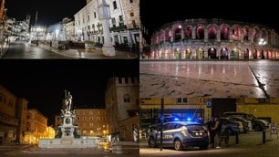 Prima notte in lockdown: le immagini spettrali di Verona e Bologna