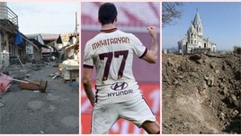 Mkhitaryan: testa alla Roma, cuore per l'Armenia. Gli scatti della guerra in Nagorno Karabakh