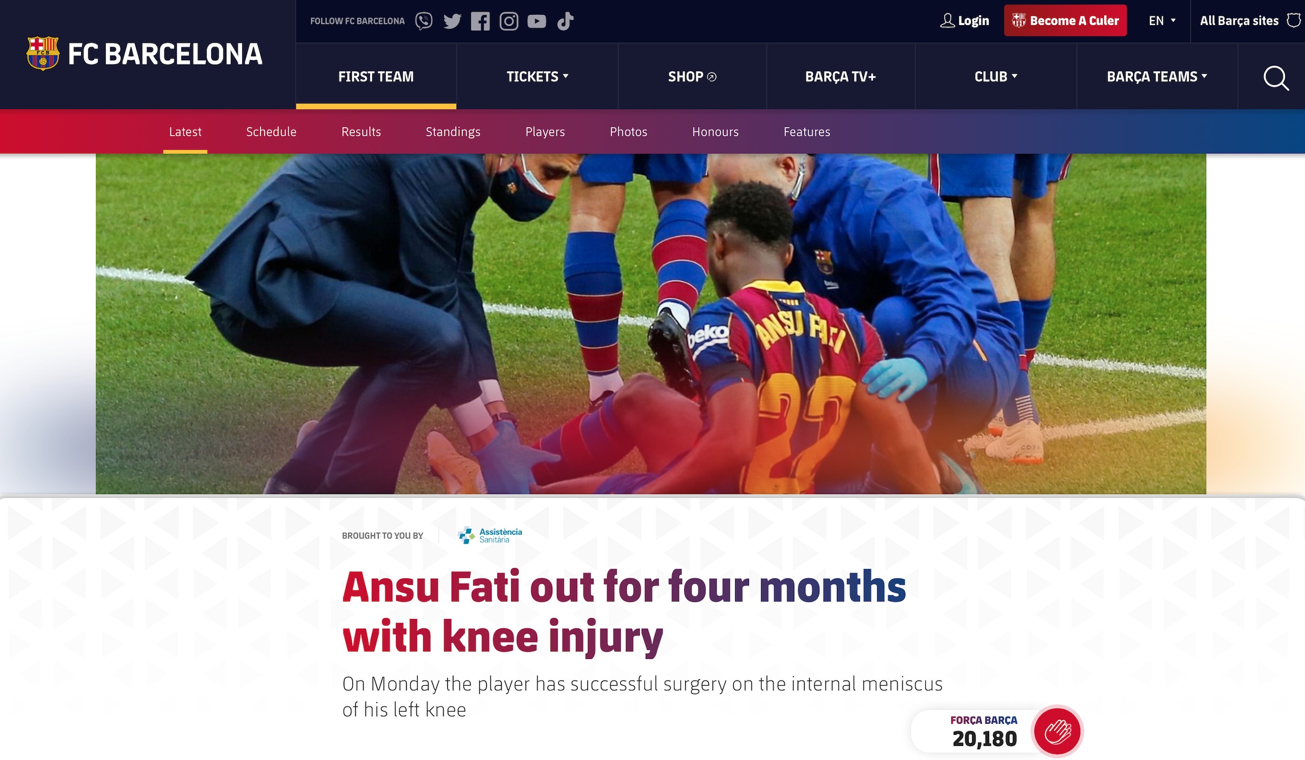 Barca, Ansu Fati out per 4 mesi
