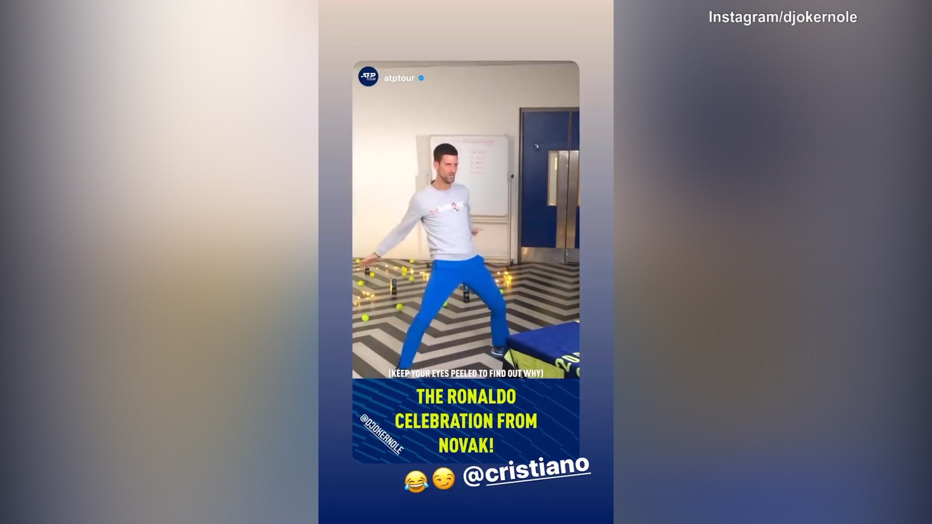 Djokovic, esultanza come Ronaldo... su Instagram