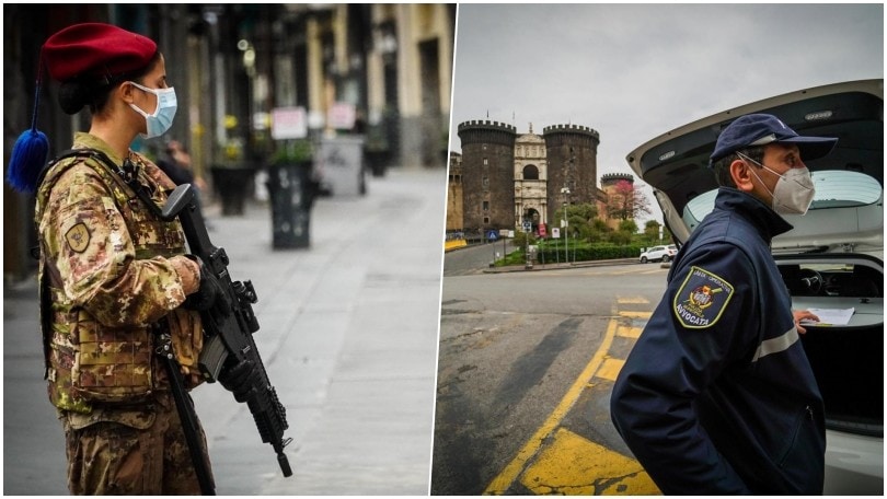 Napoli, militari in strada per la prima domenica di zona rossa